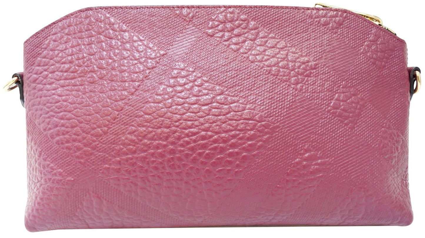 BURBERRY Embossed Leather Chichester Crossbody Bag