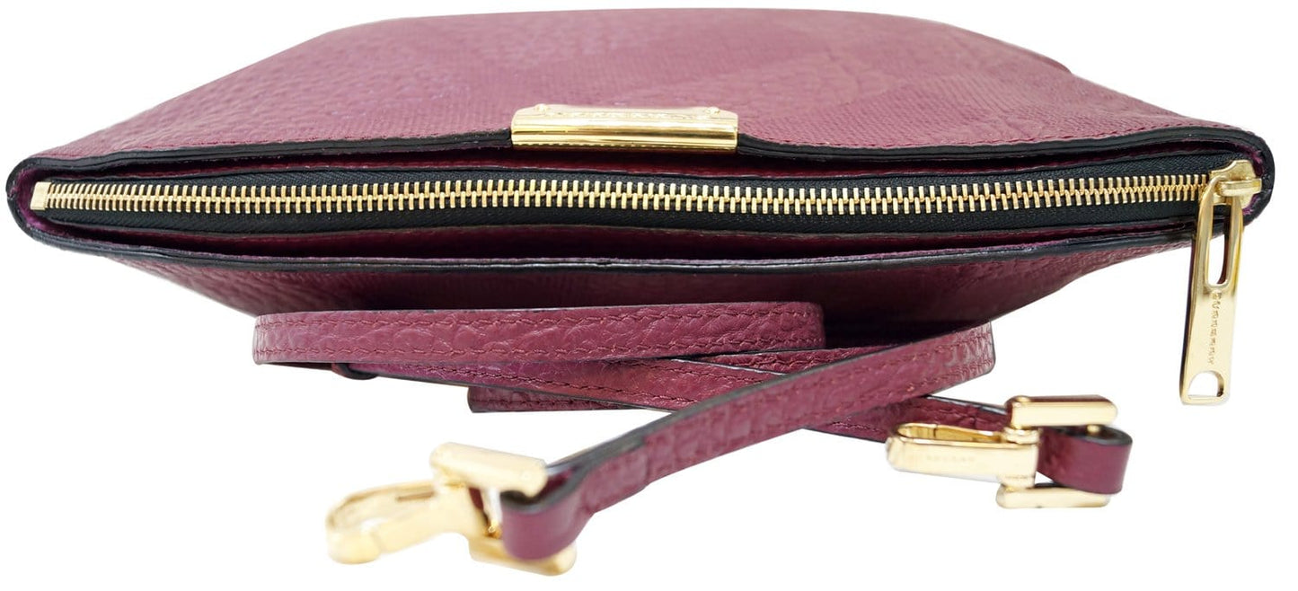 BURBERRY Embossed Leather Chichester Crossbody Bag
