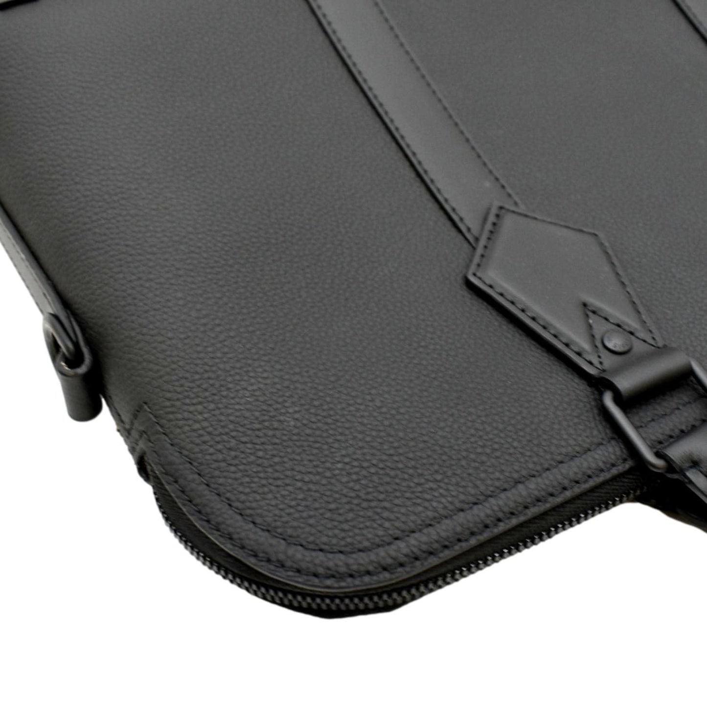 LOUIS VUITTON Takeoff Aerogram Grained Calf Leather Briefcase Black