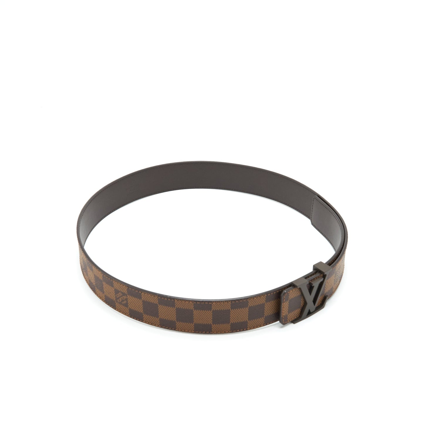 Louis Vuitton Size 95 Belt Damier Ebene Brushed Gold Hardware