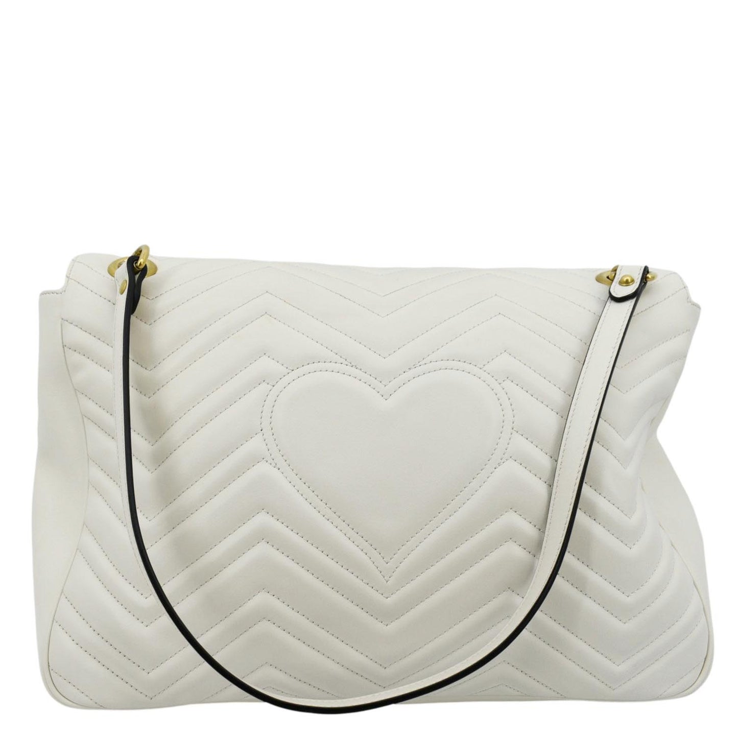 GUCCI  GG Marmont Large Matelasse Leather Shoulder Bag White 498090