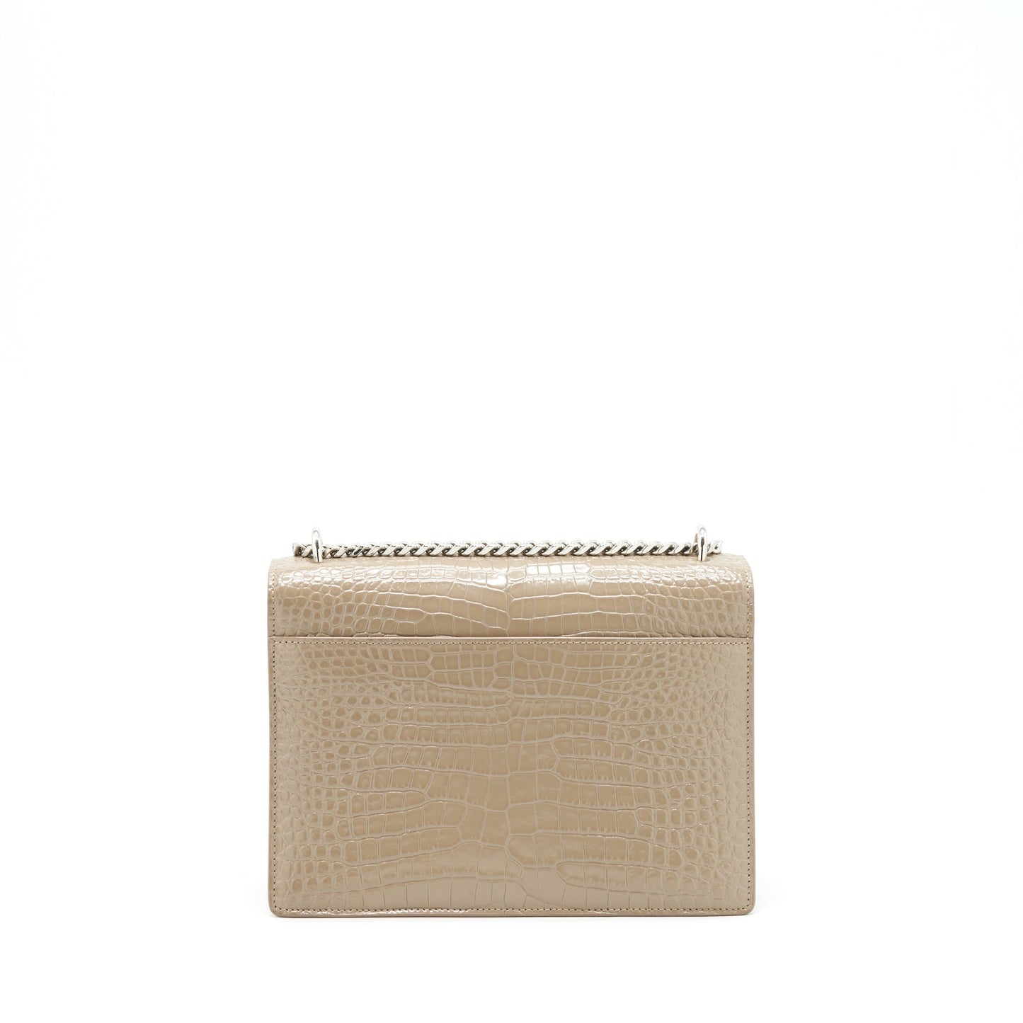 Saint Laurent () Medium Sunset Crocodile-Embossed Shiny Light Bronze