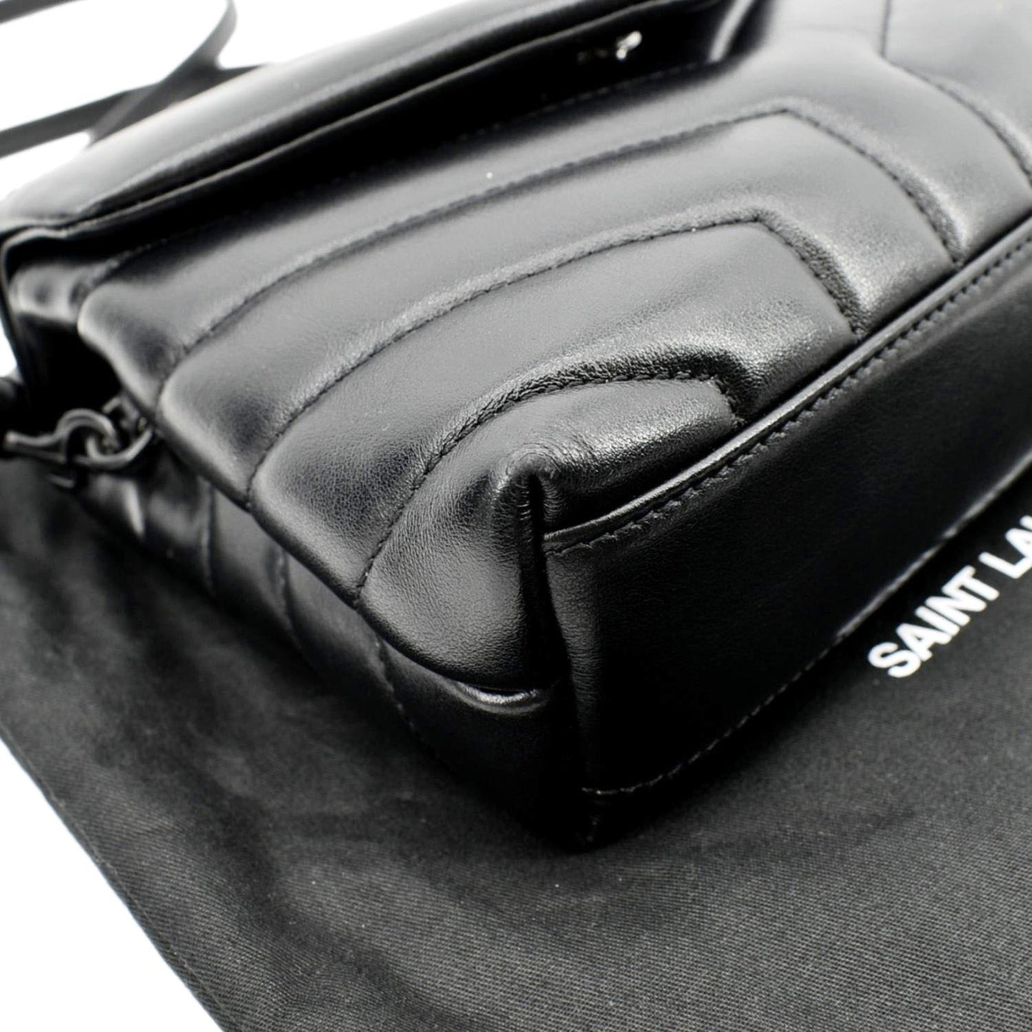 YVES SAINT LAURENT Loulou Toy Matelasse Leather Crossbody Bag Black