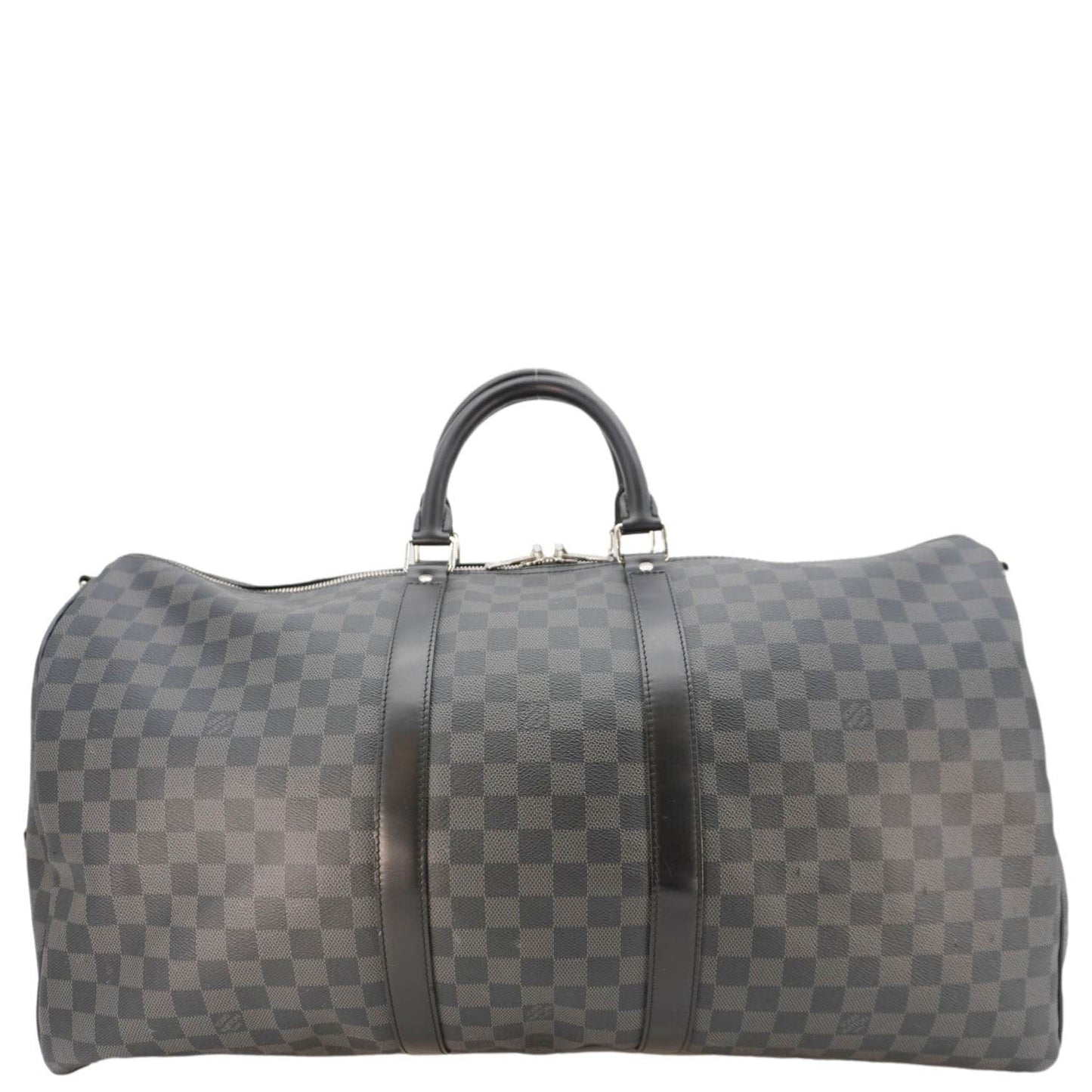 LOUIS VUITTON Keepall 55 Bandouliere Damier Graphite Travel Bag Black