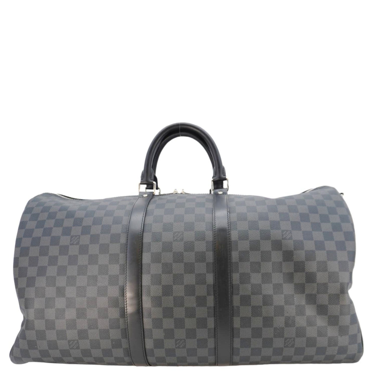 LOUIS VUITTON Keepall 55 Bandouliere Damier Graphite Travel Bag Black