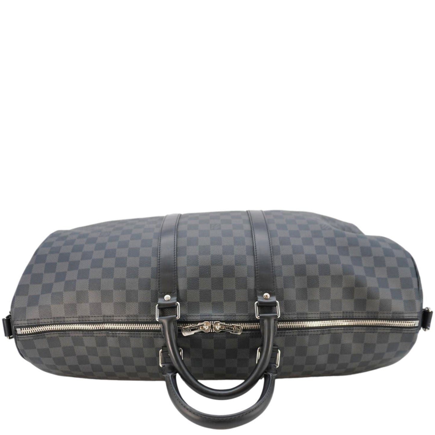 LOUIS VUITTON Keepall 55 Bandouliere Damier Graphite Travel Bag Black