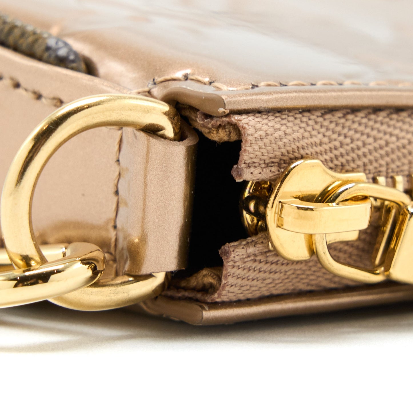 Louis Vuitton Mini Pochette Accessories Patent Bronze (New Version)