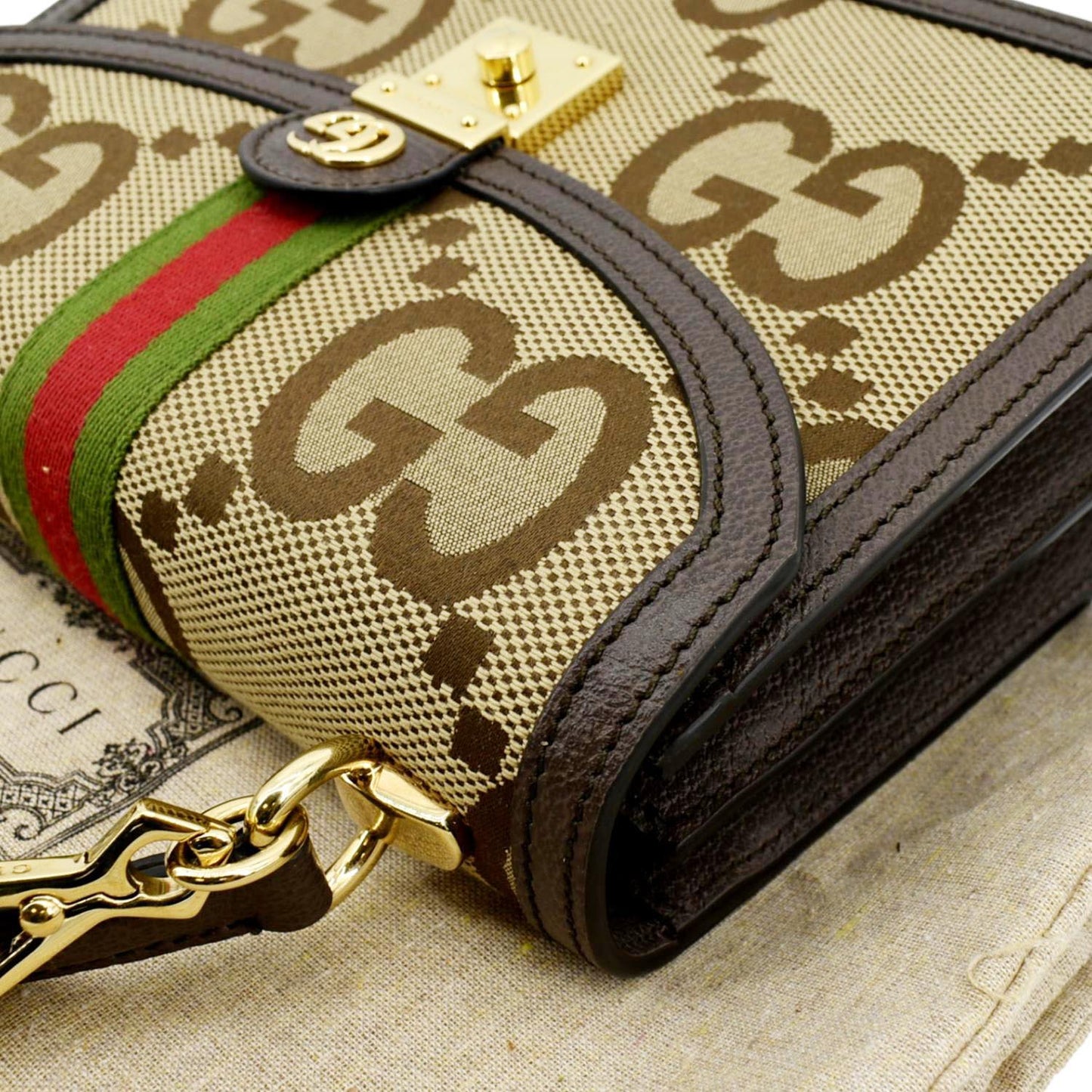 GUCCI Ophidia Small GG Canvas Tote Shoulder Bag Beige 651055