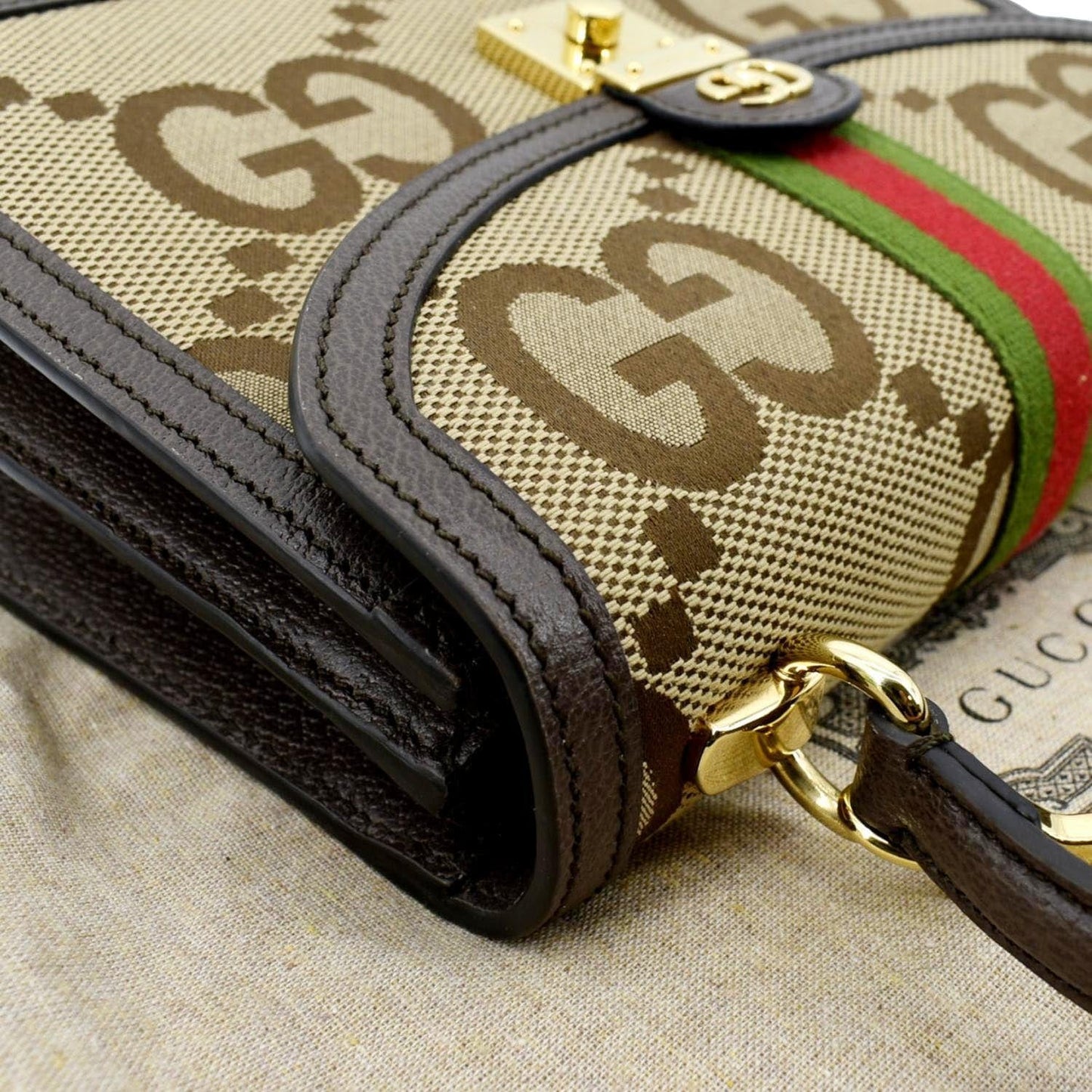 GUCCI Ophidia Small GG Canvas Tote Shoulder Bag Beige 651055