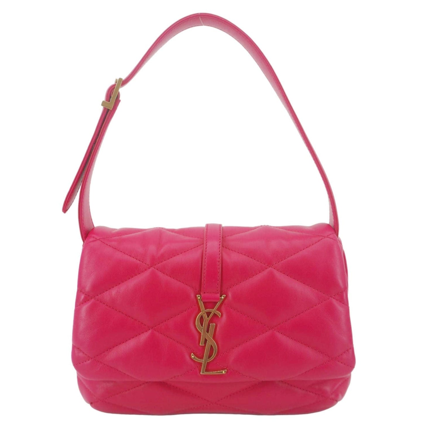 YVES SAINT LAURENT LE 57 Quilted Leather Hobo Bag Pink
