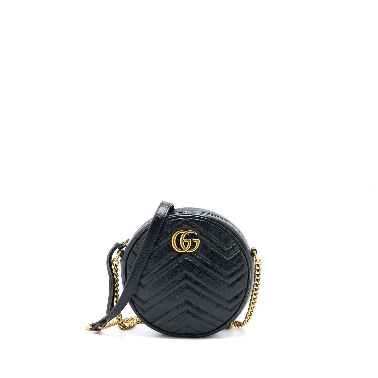 Gucci Mormont Round Mini Purse Calfskin Black
