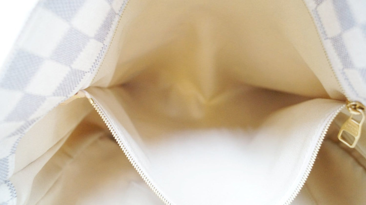 LOUIS VUITTON Damier Azur Soffi White Shoulder Handbag