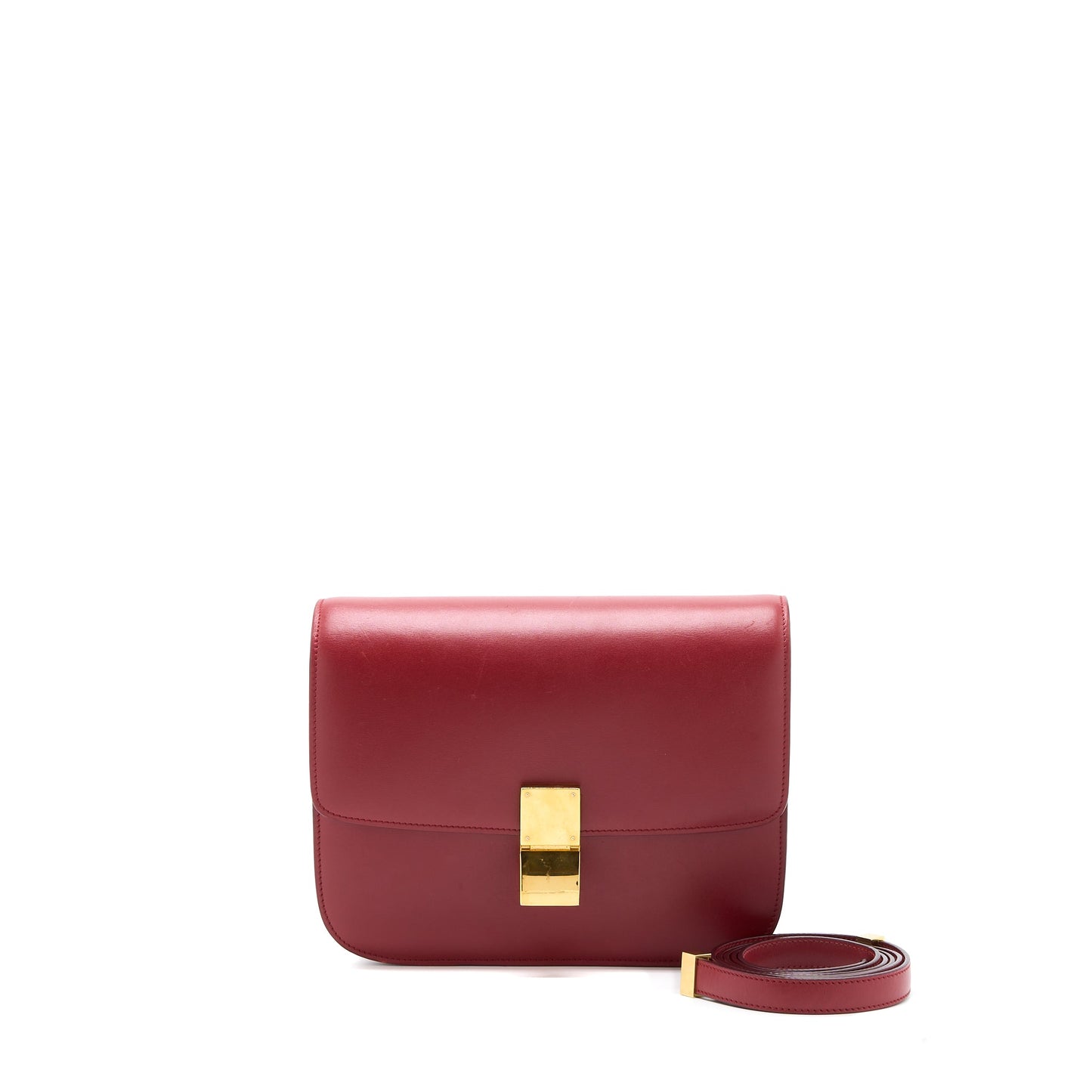 Celine Medium Classic Box Calfskin Red