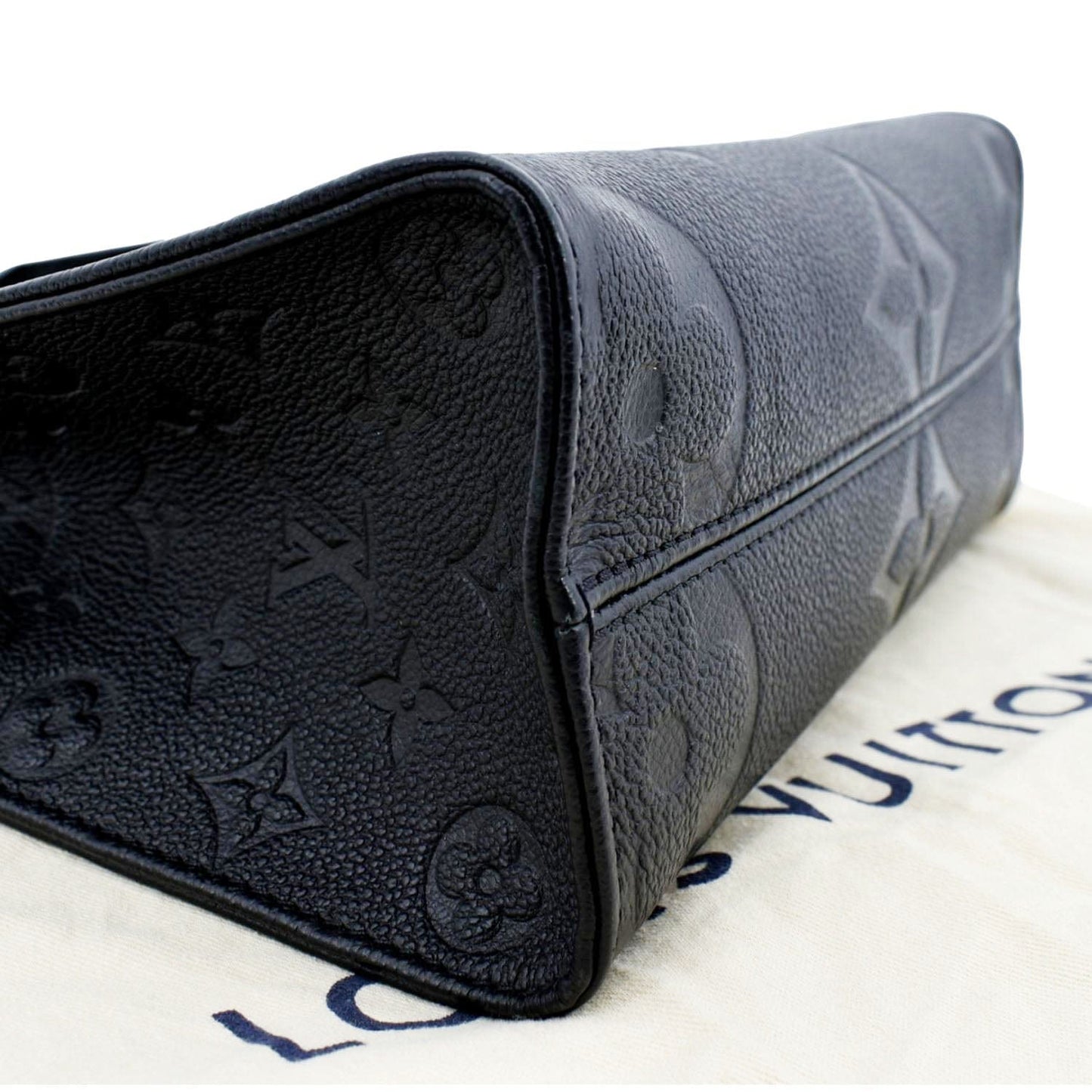 LOUIS VUITTON Onthego PM Monogram Empreinte Tote Shoulder Bag Black