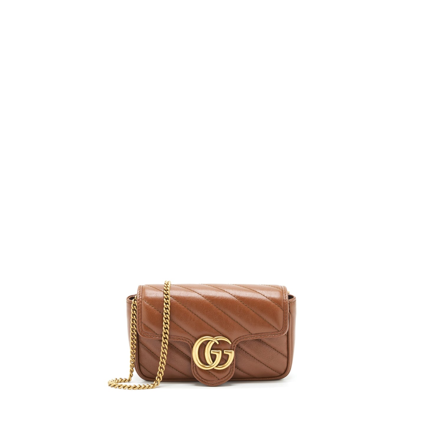 Gucci Marmont Matelasse Super Mini Purse Brown