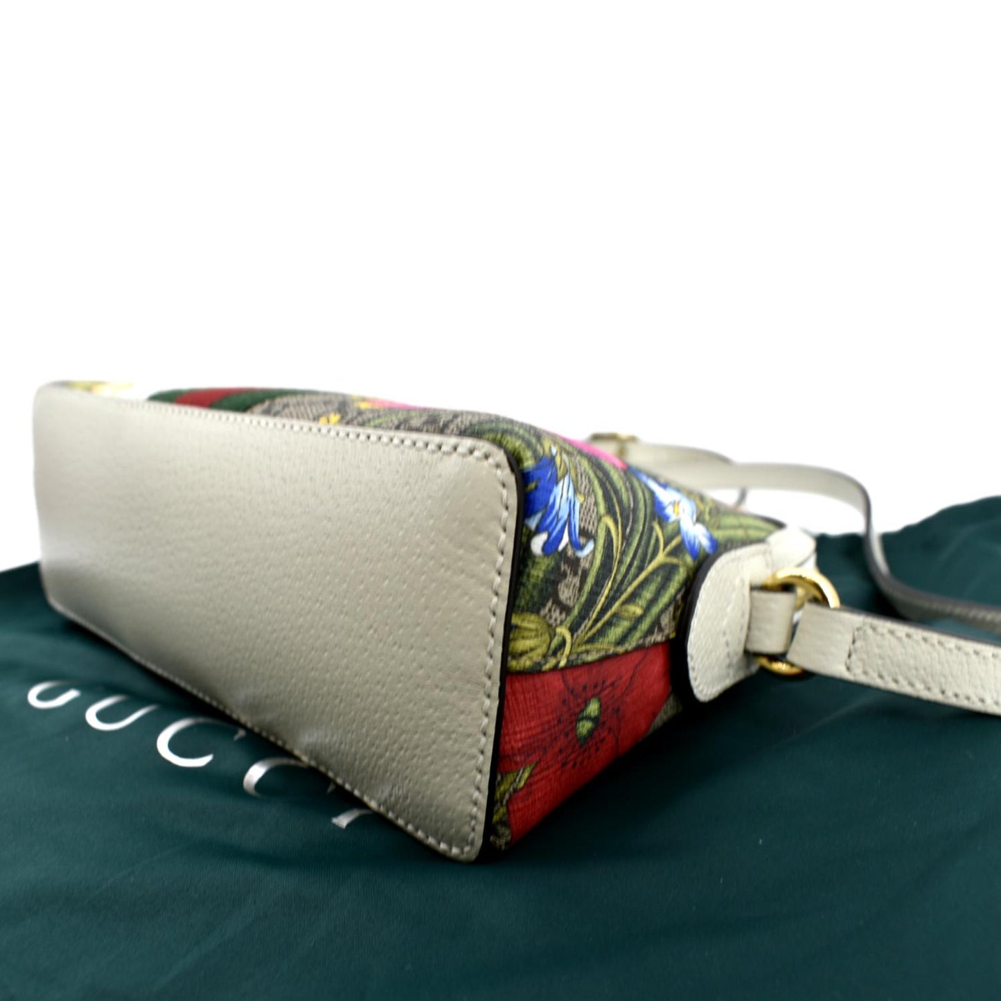 GUCCI Ophidia Flora Small Supreme Canvas Shoulder Bag Beige 499621