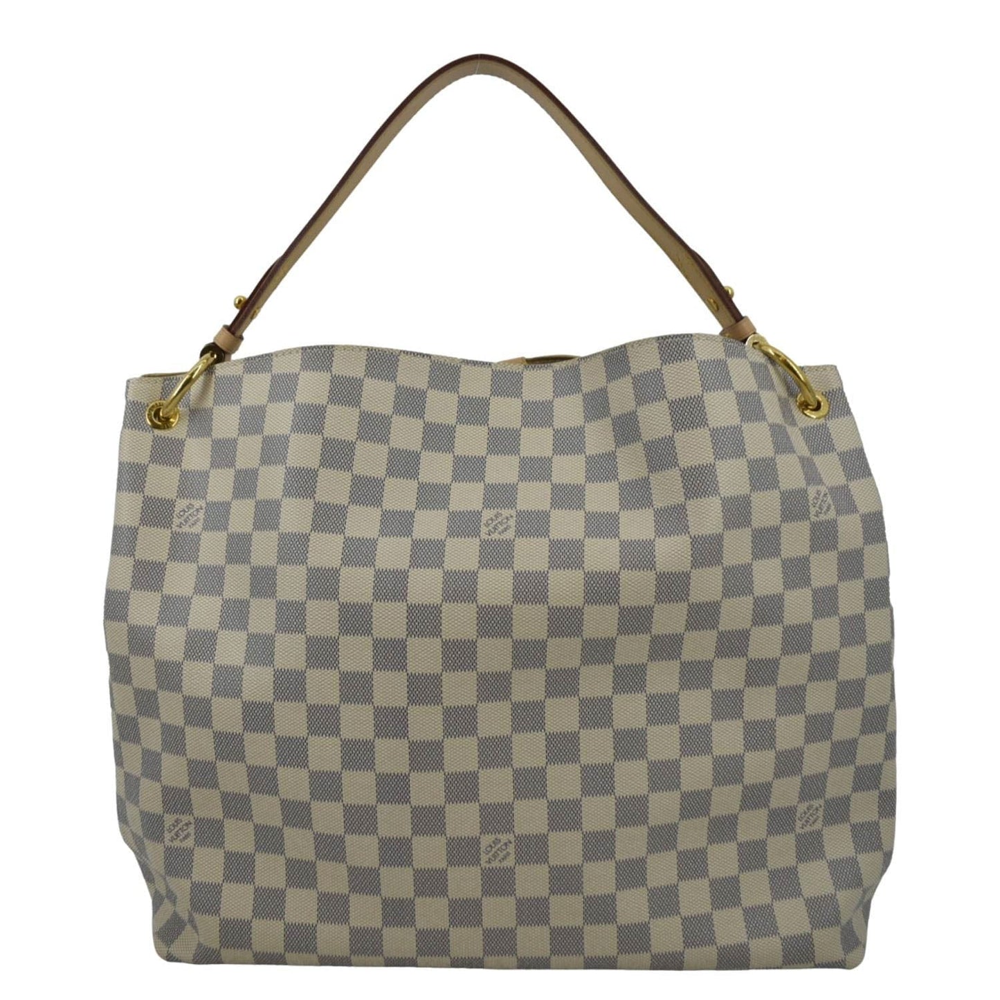 LOUIS VUITTON Graceful MM Damier Azur Hobo Shoulder Bag White
