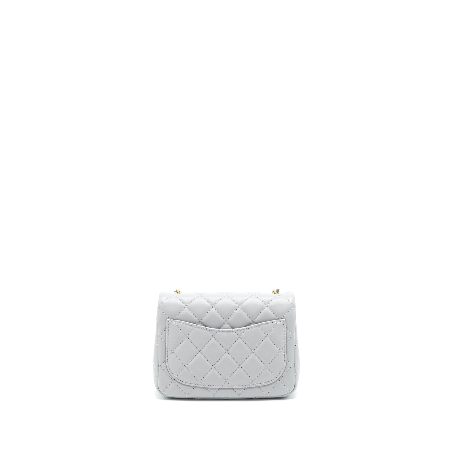 Chanel 21B Pearl Crush mini square Flap Bag grey GHW