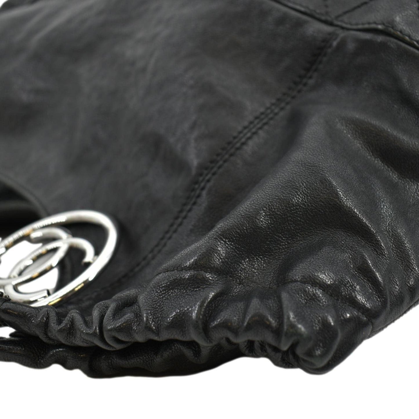 CHANEL Coco Cabas Leather Shoulder Tote Bag Black