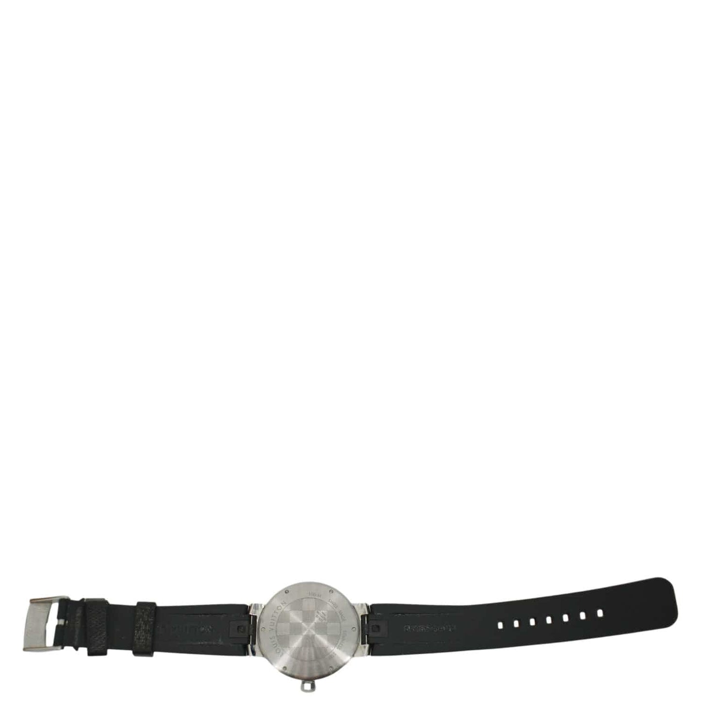 LOUIS VUITTON Icon Tambour Damier Graphite Rubber Strap Watch 41.5mm Black