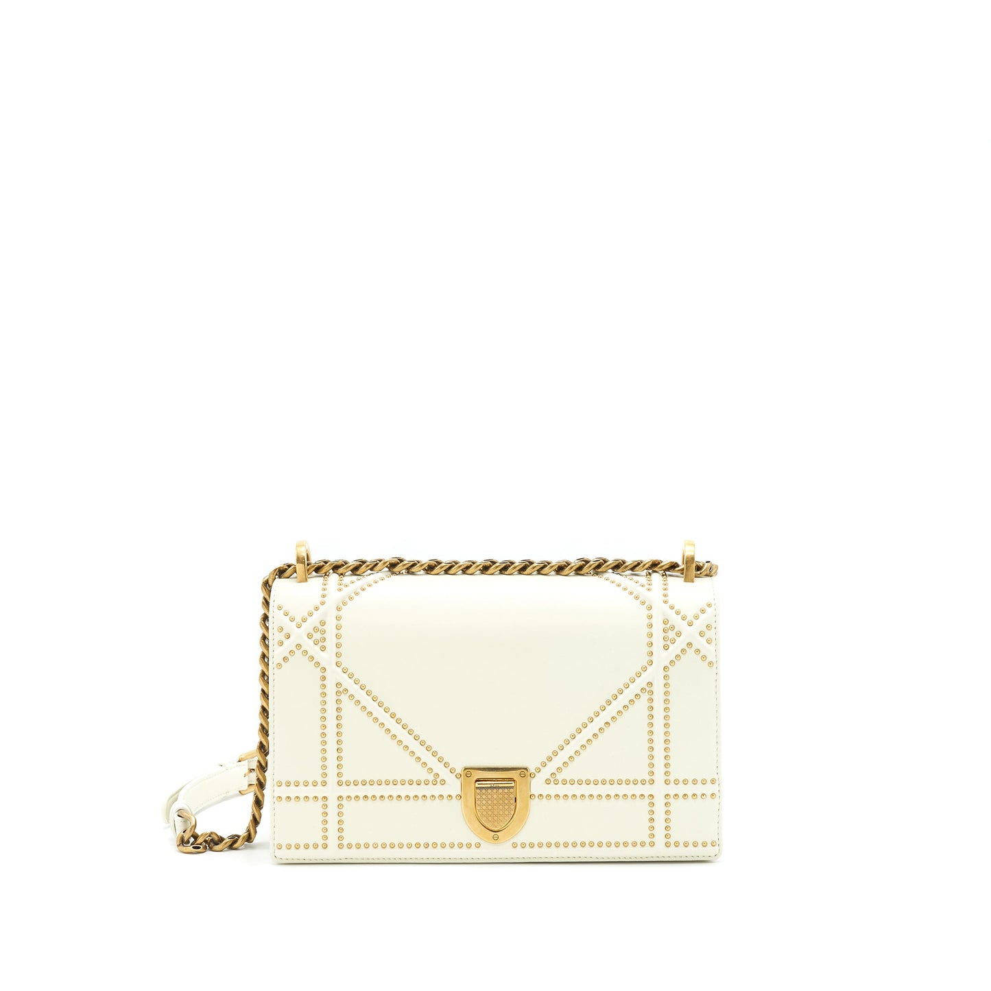 Dior Medium studded Diorama White