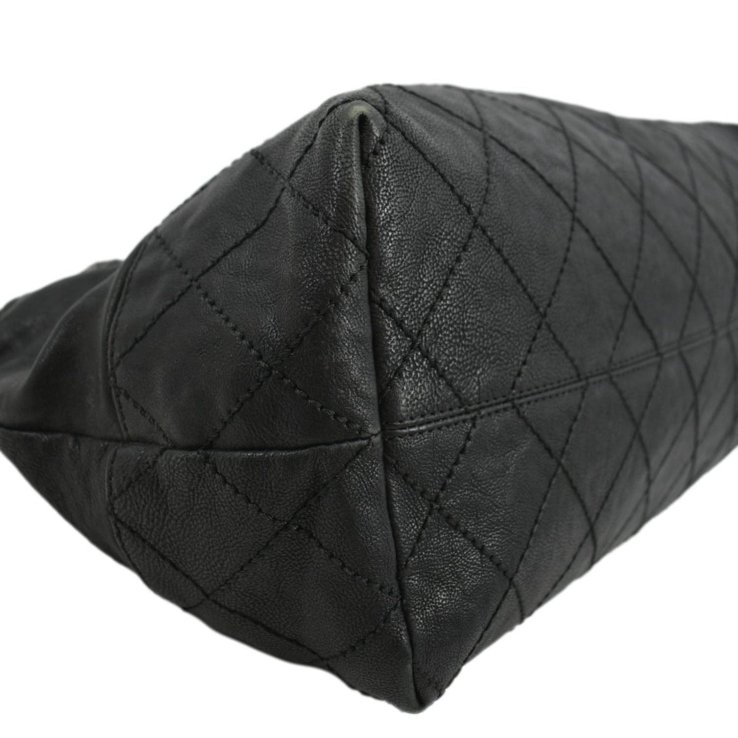 CHANEL Coco Cabas Leather Shoulder Tote Bag Black
