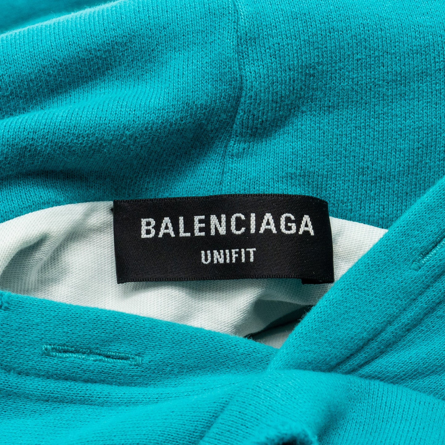 Balenciaga size ripped oversized logo hoodie blue
