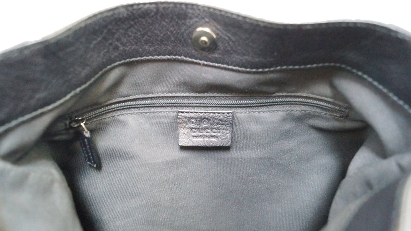 GUCCI GG Guccissima Leather Black Shoulder Bag 248272