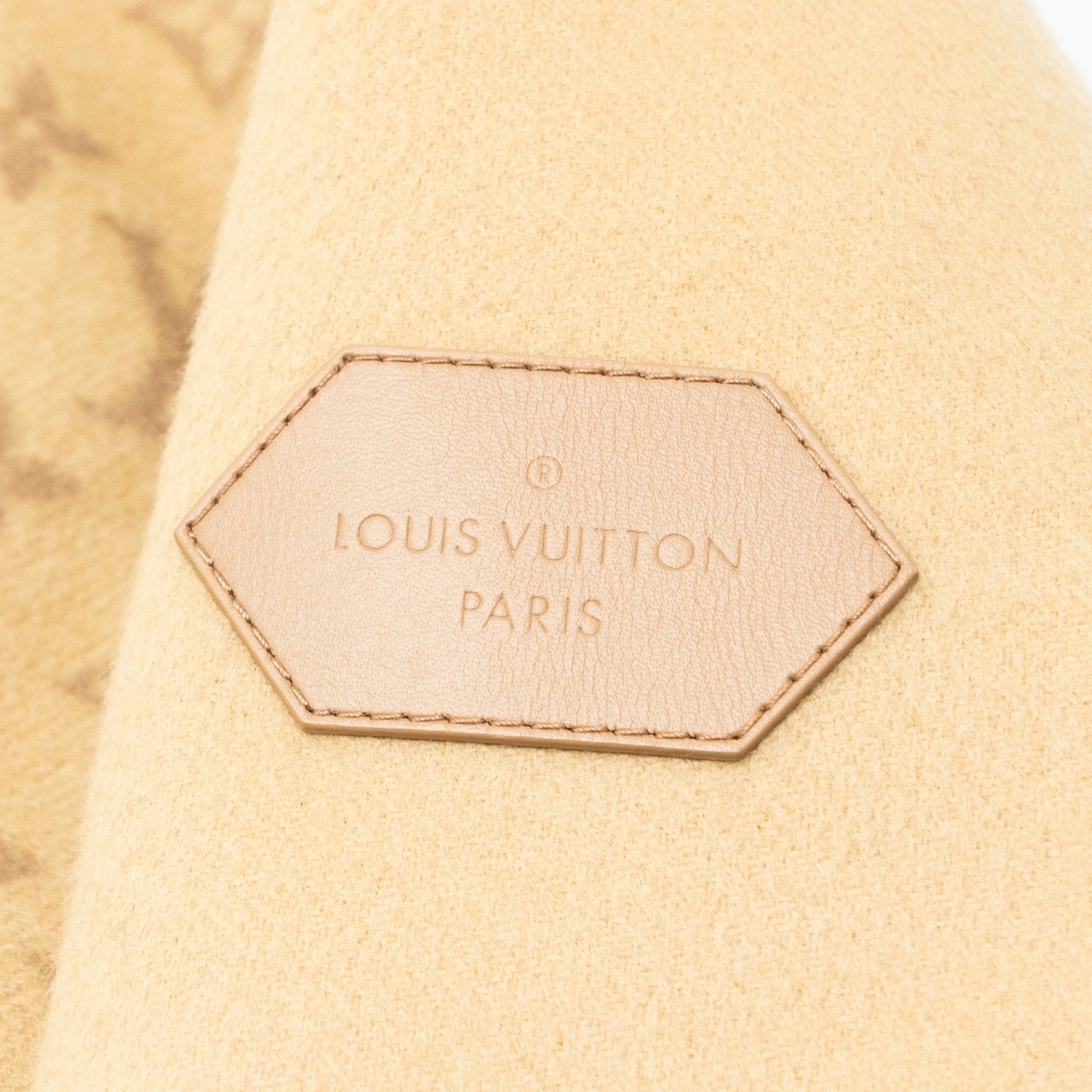 Louis Vuitton size 34 signature double face hooded wrap coat wool beige