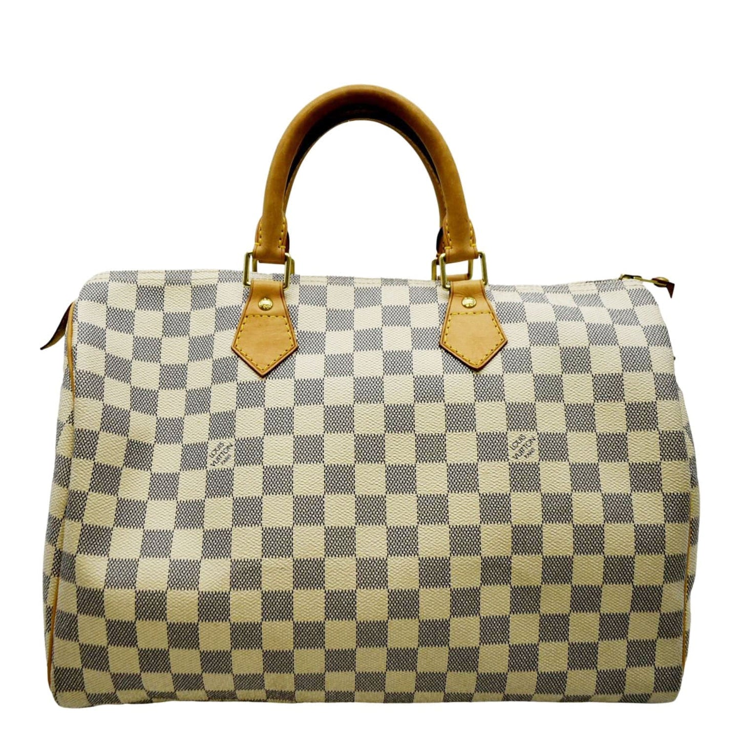 LOUIS VUITTON Speedy 35 Damier Azur Satchel Bag White