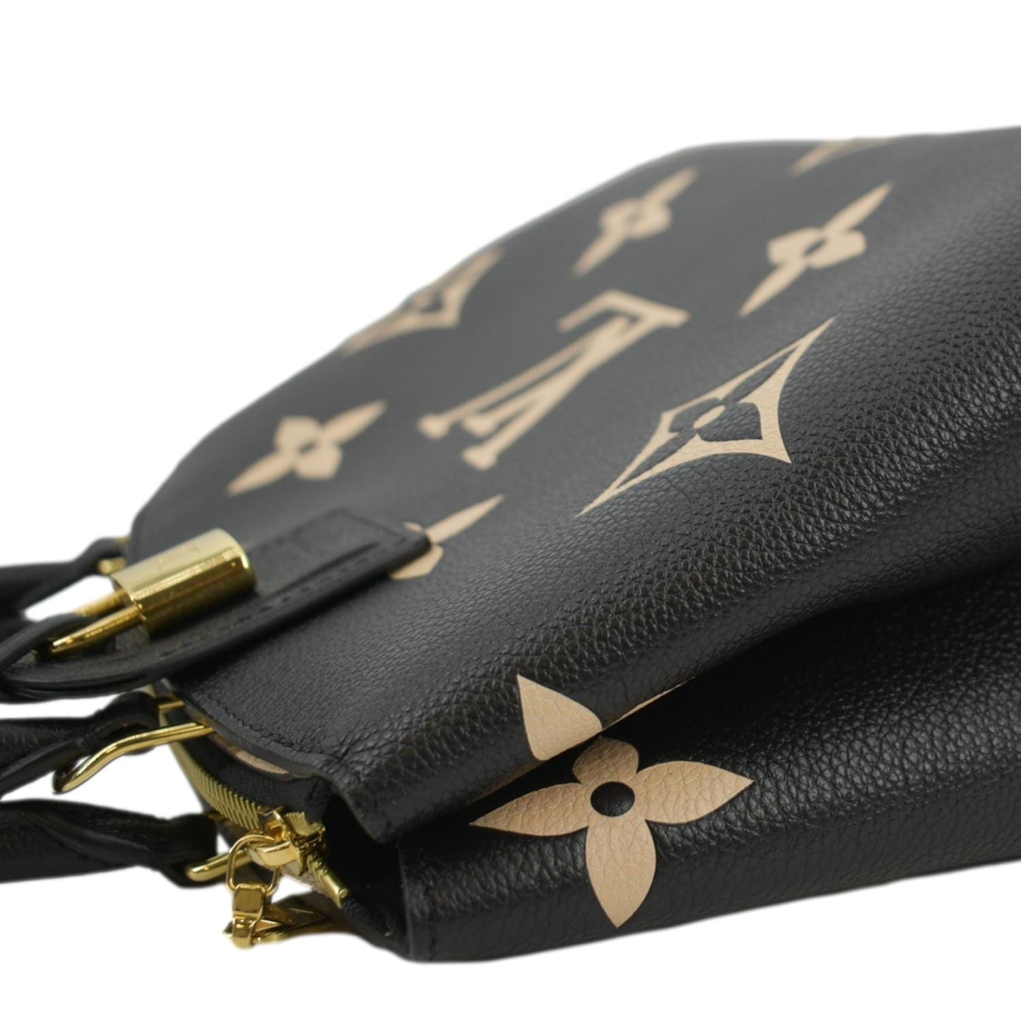 LOUIS VUITTON Petit Palais Embossed Leather Shoulder Bag Bicolor