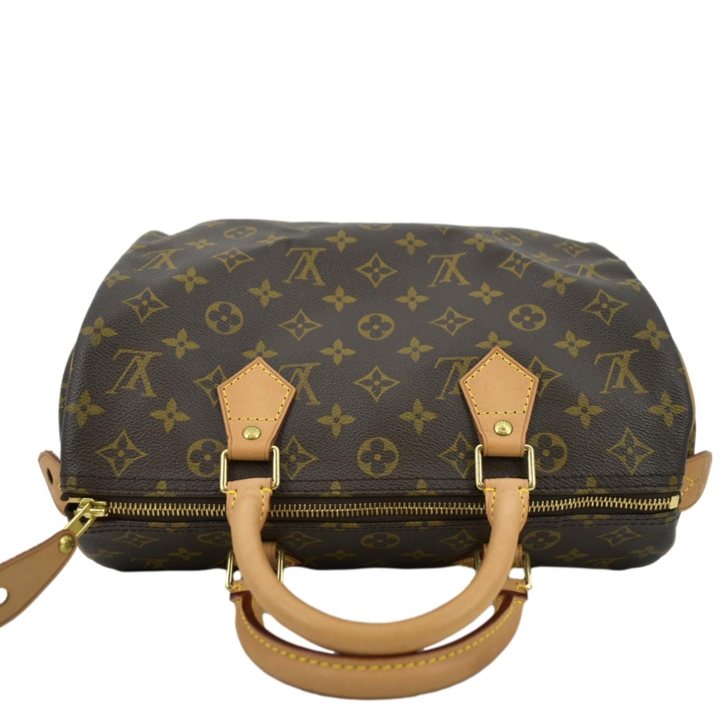 LOUIS VUITTON Speedy 30 Monogram Canvas Satchel Bag Brown