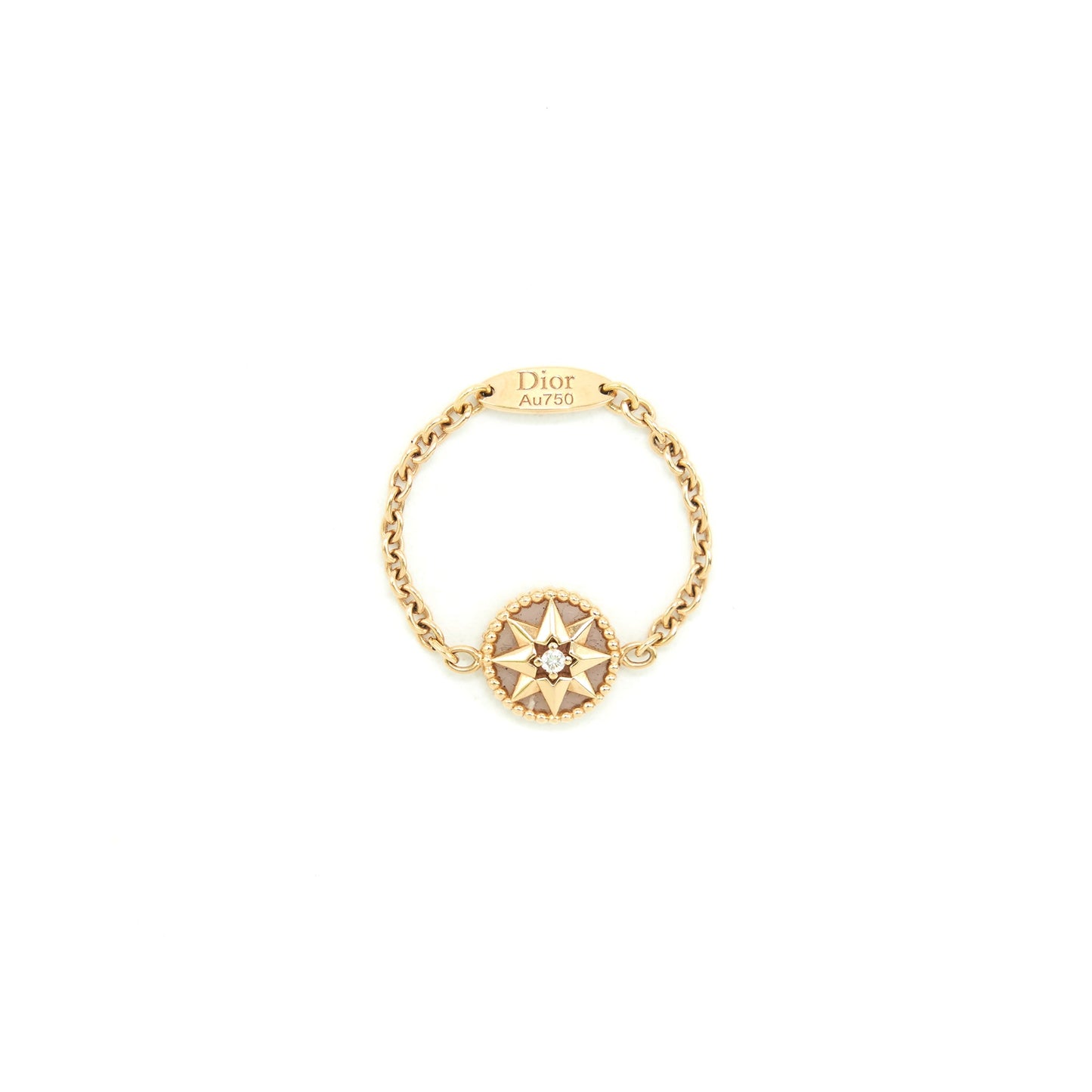 Dior size 50 Rose Des Vents Ring , Rose Gold, Dimond and Pink Opal