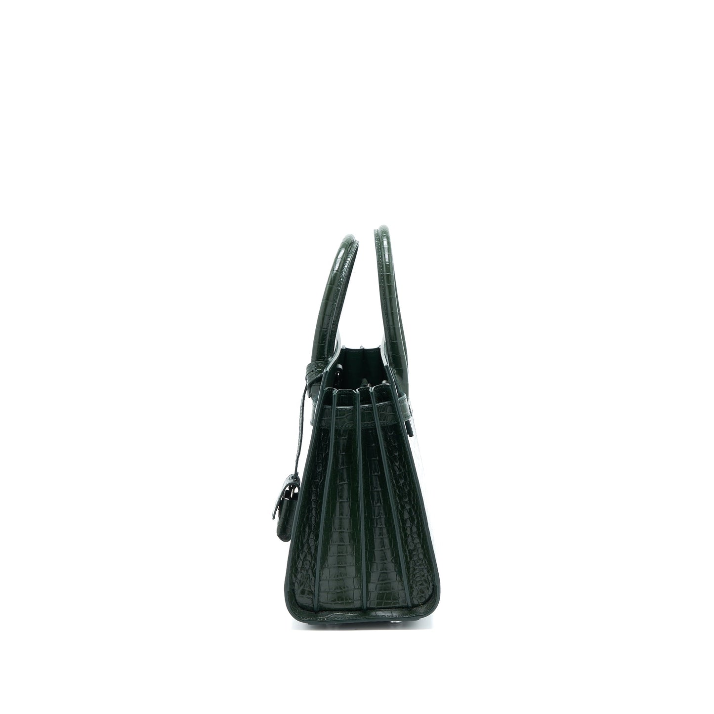 Saint Laurent Baby Sac De Jour Crocodile-Embossed Dark Green