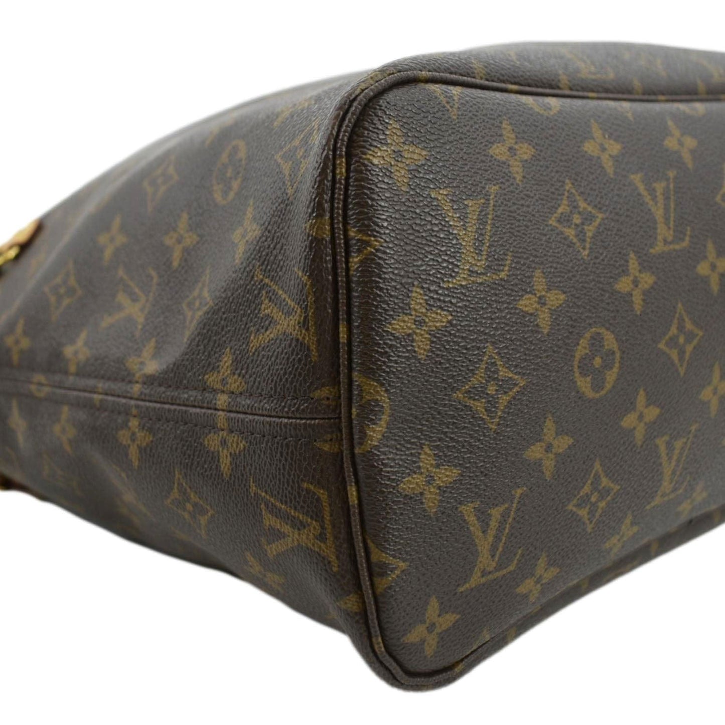 LOUIS VUITTON Neverfull MM Monogram Canvas Tote Bag Brown