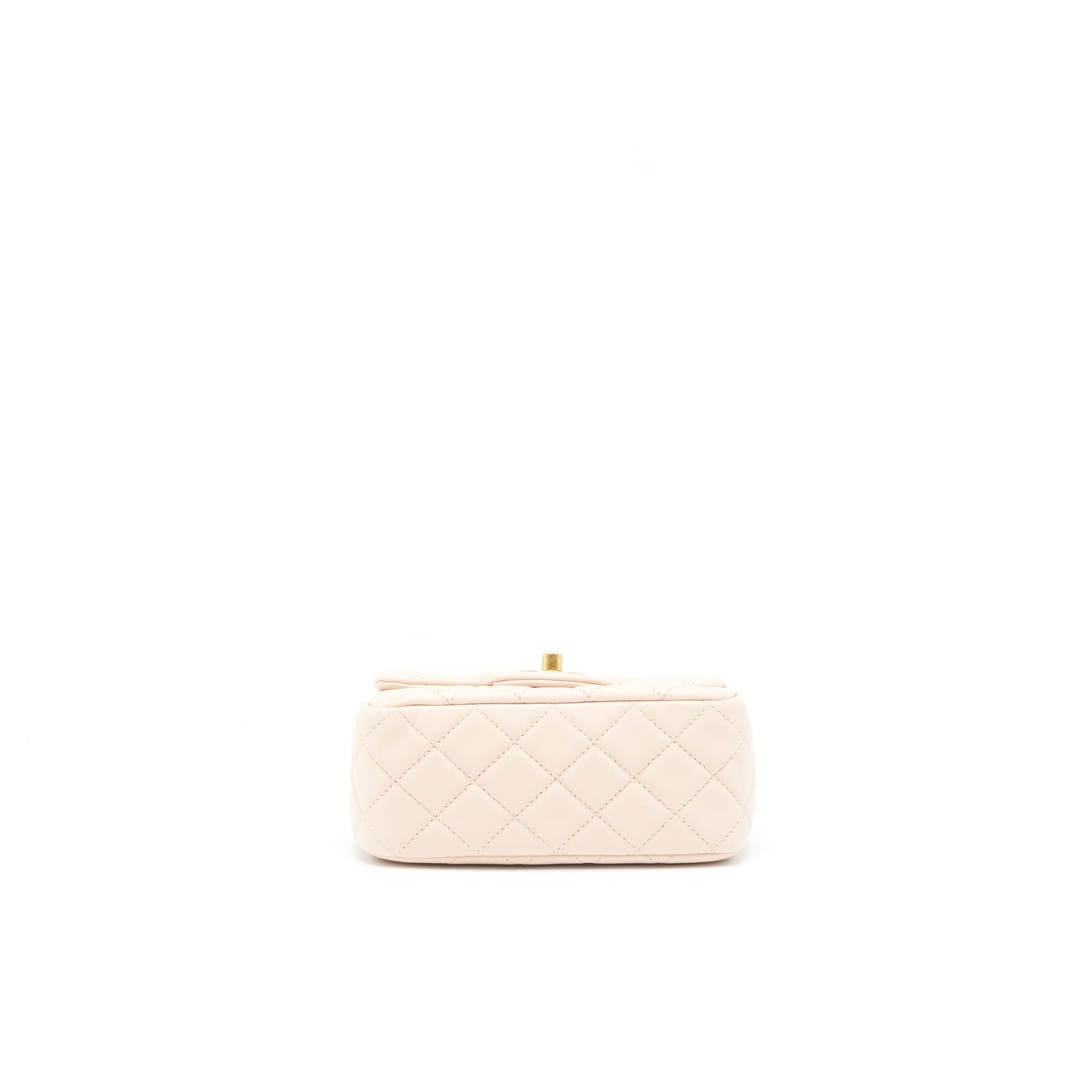 Chanel 22C Pearl Crush Mini Square Flap Bag Lambskin Light Pink GHW