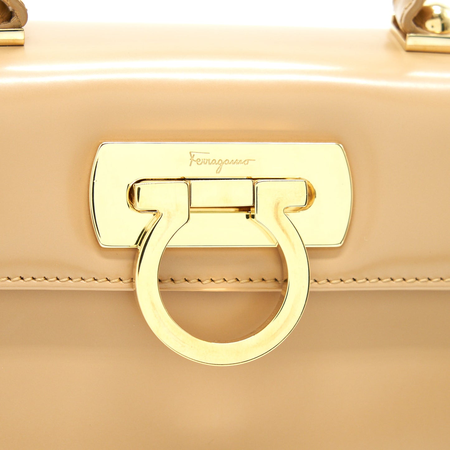 Ferragamo Gancini Bag Camel with LGHW