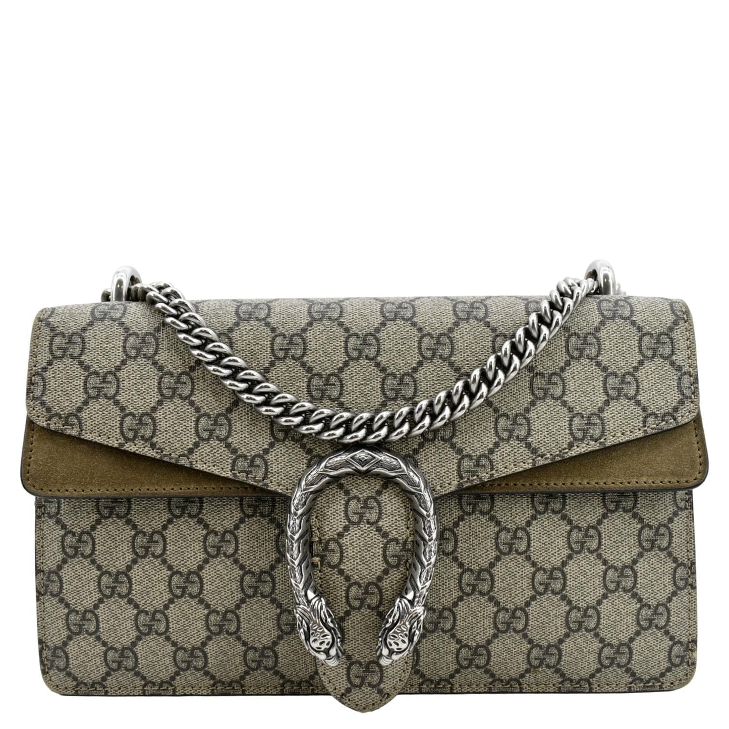 GUCCI Dionysus Small GG Supreme Canvas Shoulder Bag Beige 400249