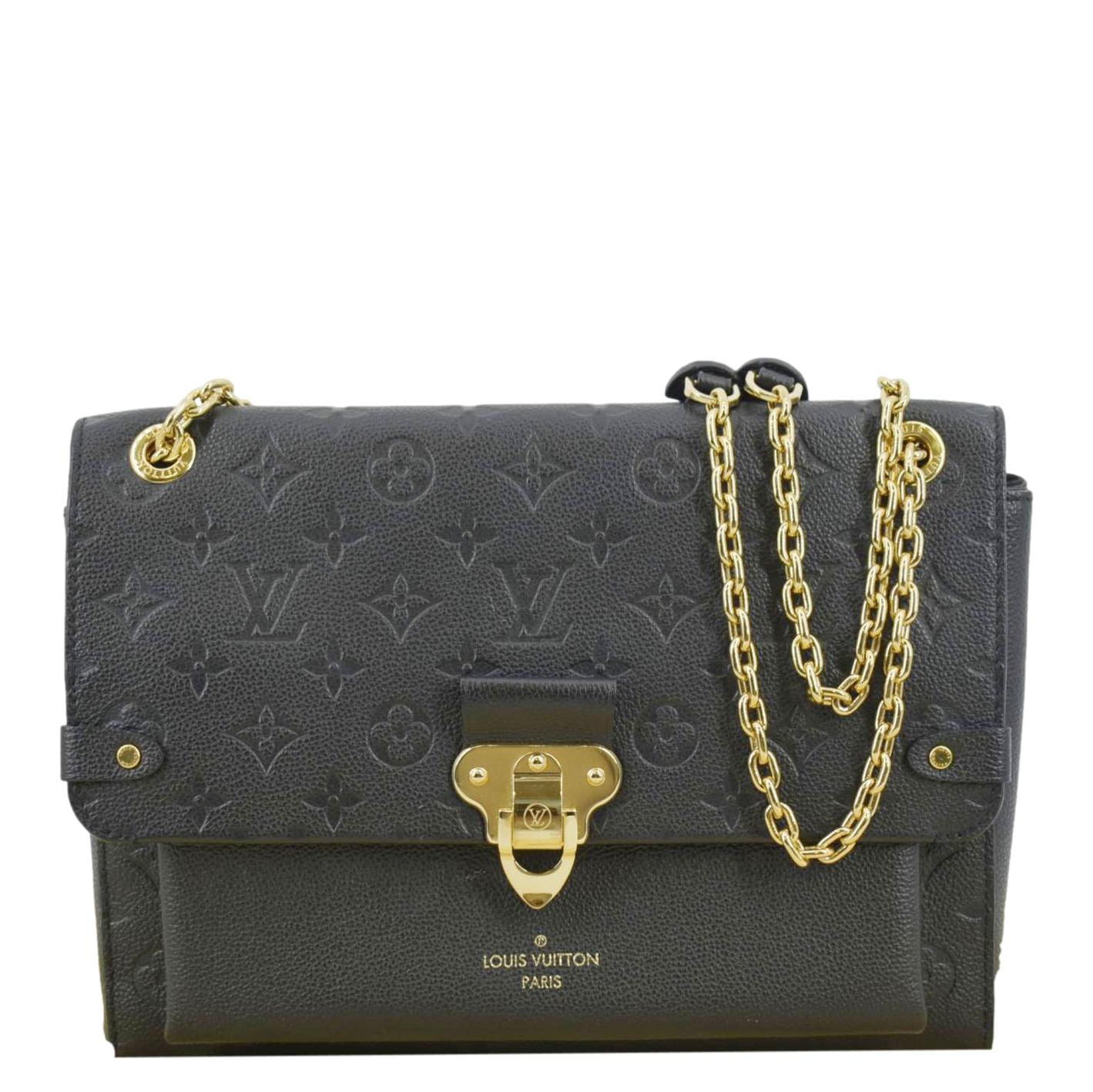 LOUIS VUITTON Vavin MM Monogram Empreinte Leather Shoulder Bag Black