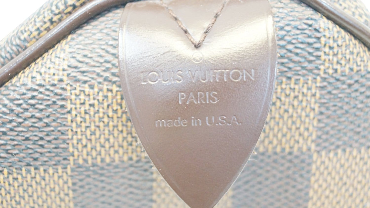 LOUIS VUITTON Damier Ebene Speedy 25 Satchel Bag