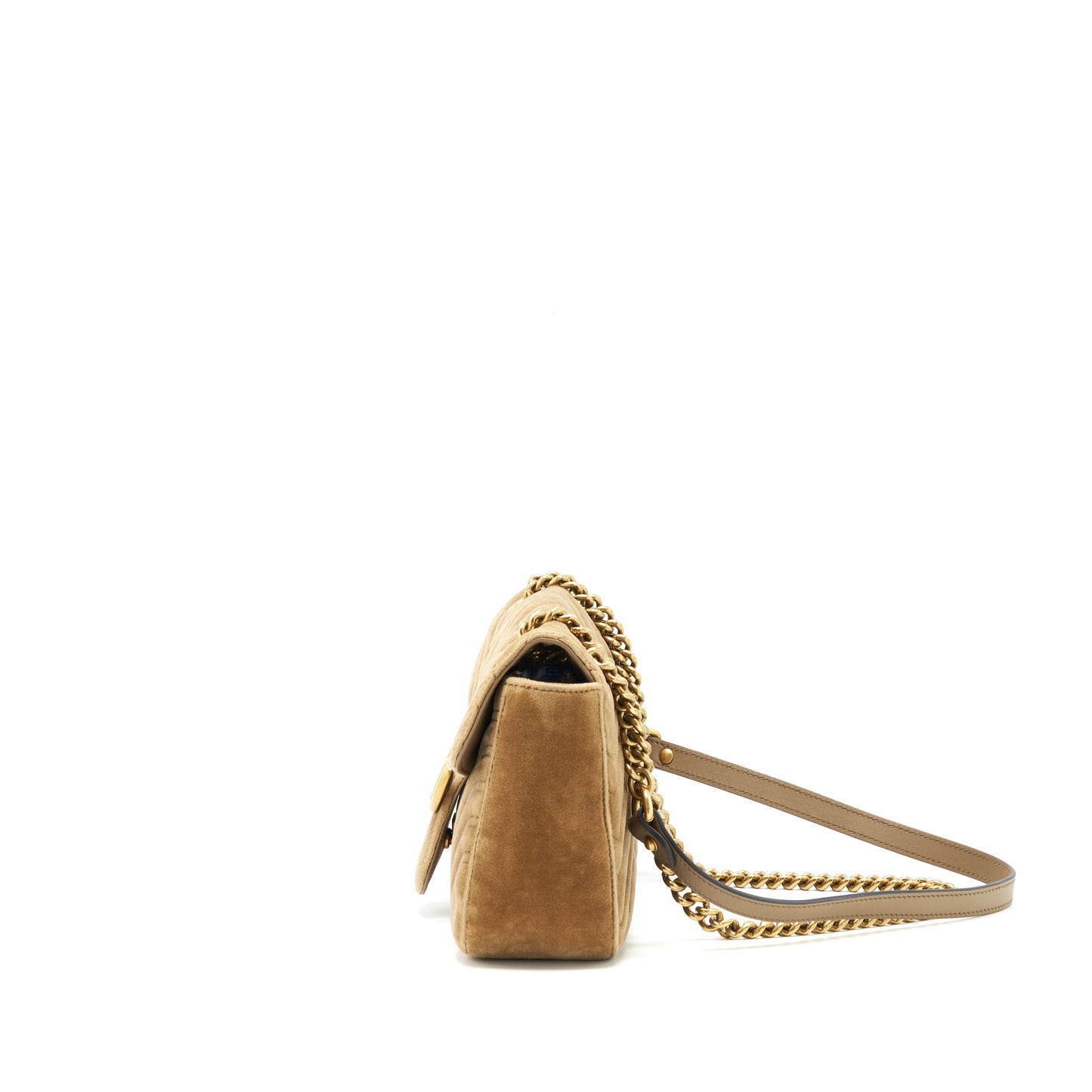 Gucci Marmont Purse velvet gold tan