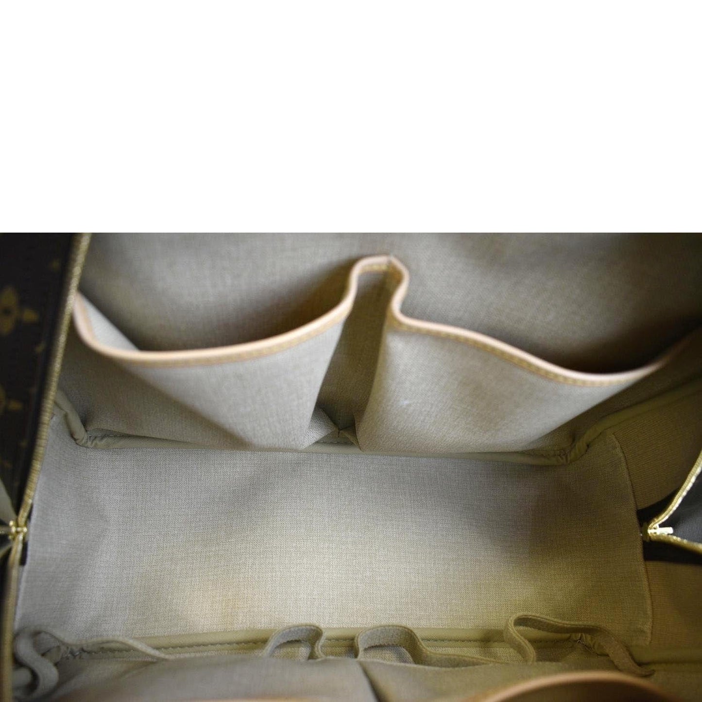 LOUIS VUITTON Deauville Bowling Monogram Canvas Satchel Bag Brown