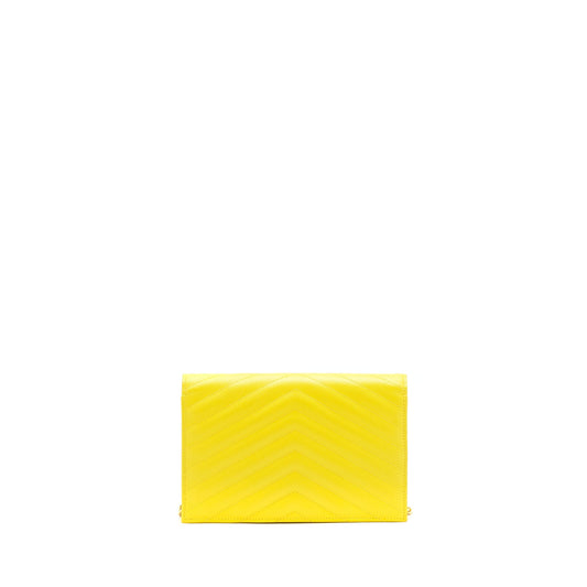 Saint Laurent /ysl Envelope Wallet on chain Grained Calfskin Yellow