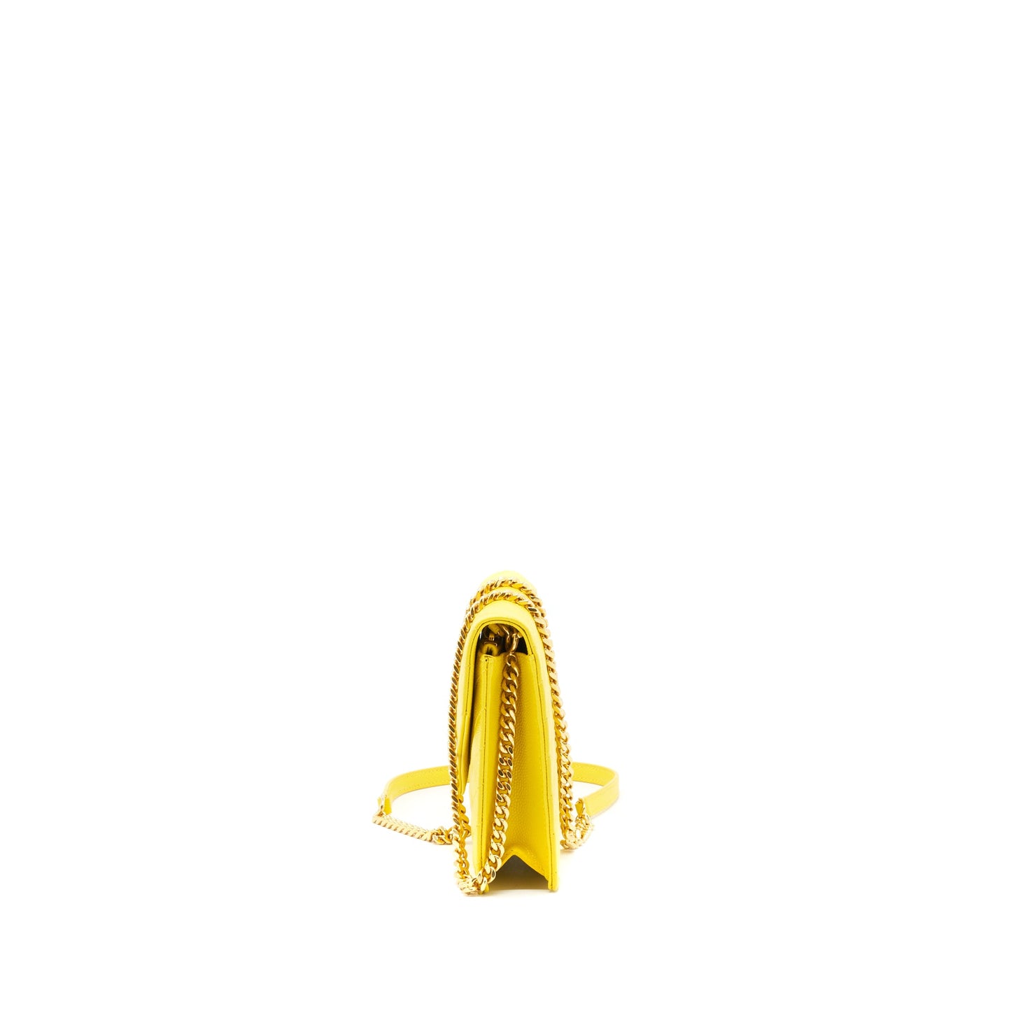 Saint Laurent /ysl Envelope Wallet on chain Grained Calfskin Yellow