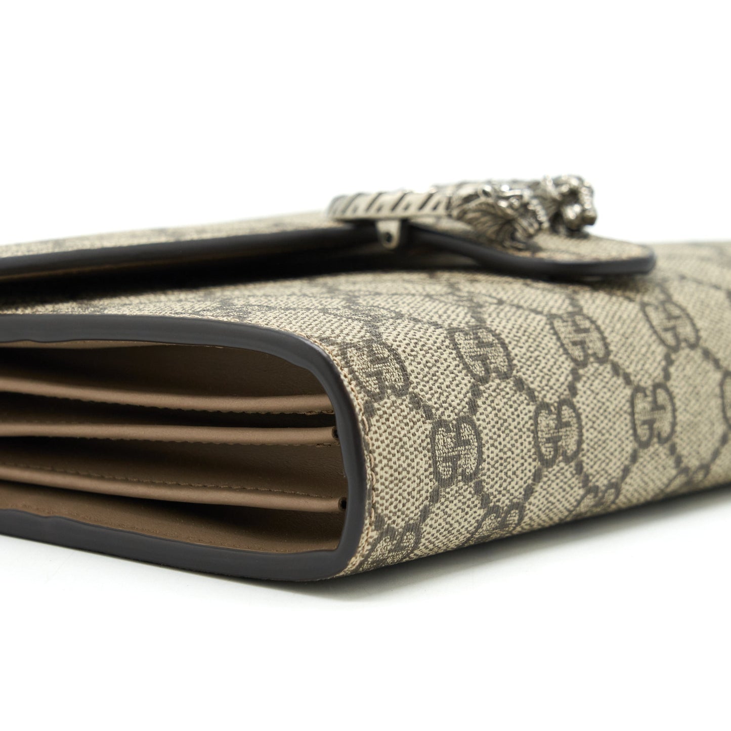 Gucci Dionysus Chain Wallet Beige Supreme Canvas And Leather
