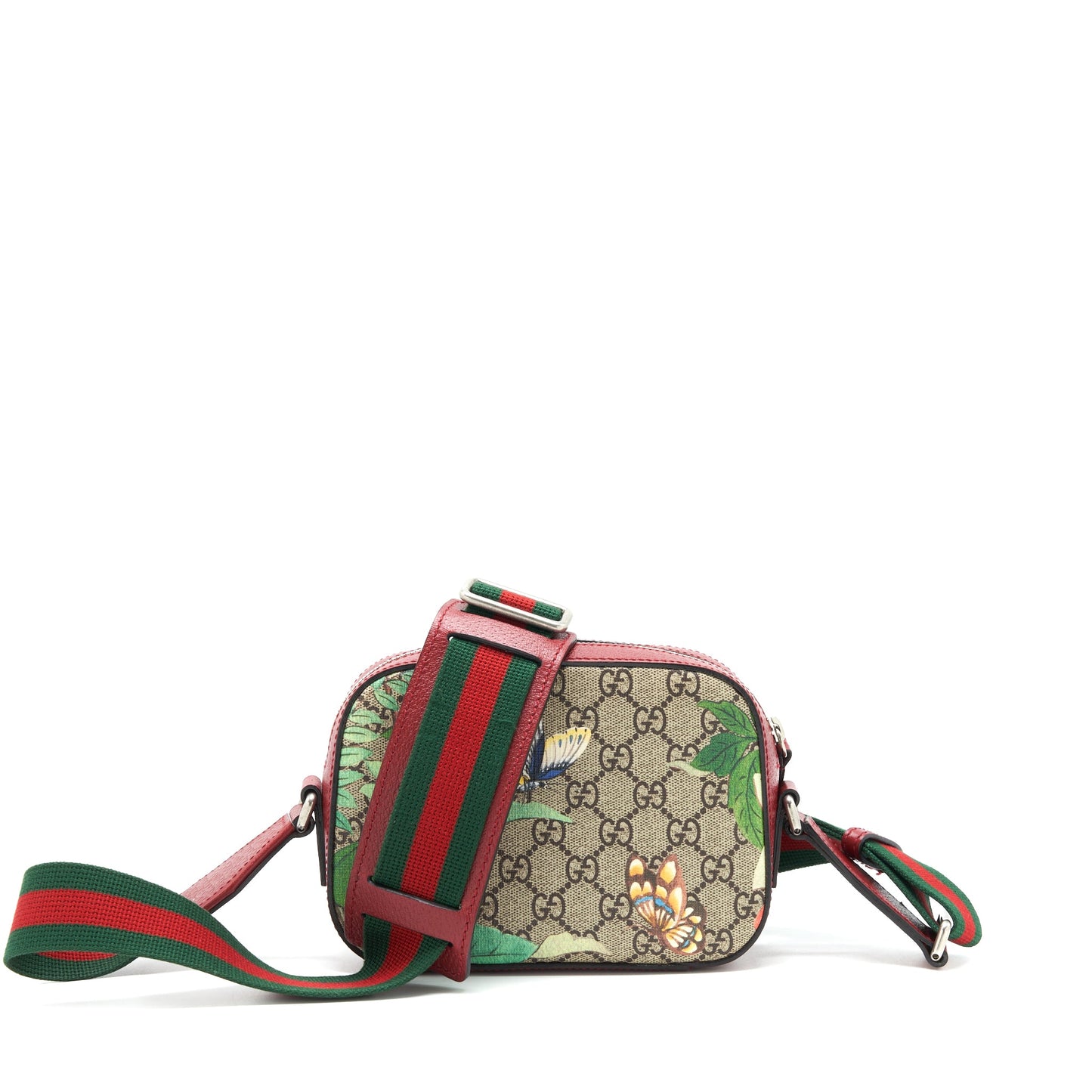 Gucci Printed Supreme Canvas Camera Purse Red