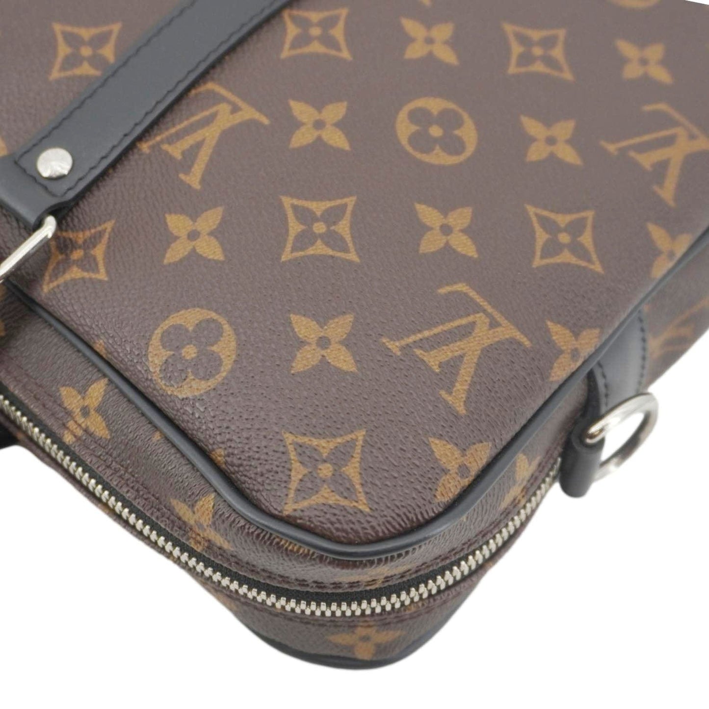 LOUIS VUITTON Porte Documents Voyage PM Monogram Canvas Briefcase Bag Brown