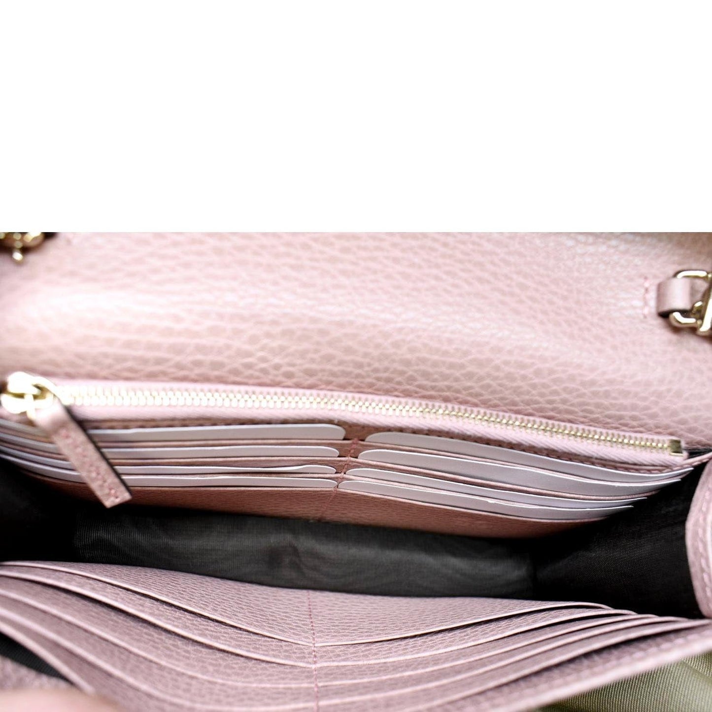 GUCCI GG Interlocking Pebbled Leather Crossbody Bag Light Pink 510314