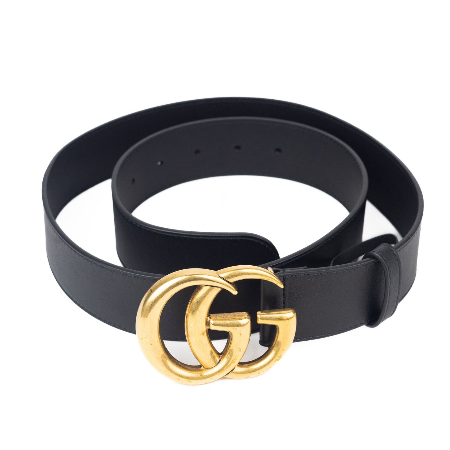Gucci GG Marmont Leather Belt with Shiny Buckle