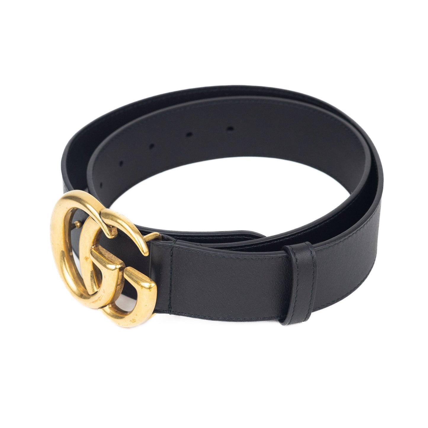 Gucci GG Marmont Leather Belt with Shiny Buckle